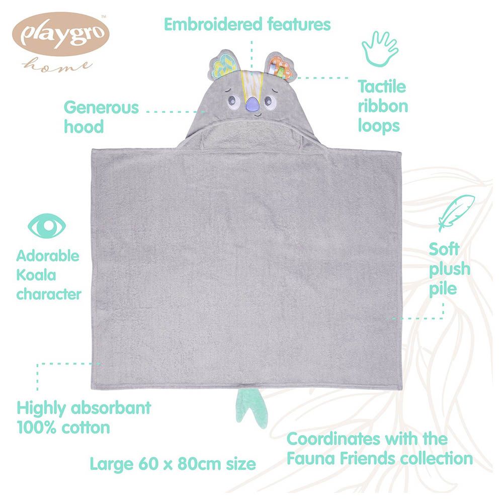 Playgro Home - Fauna Friends Hooded Towel - Koala