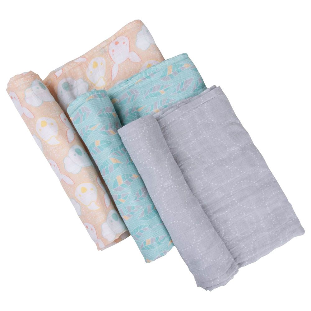 Playgro Home - Fauna Friends Muslin Swaddle Wrap - 3pcs