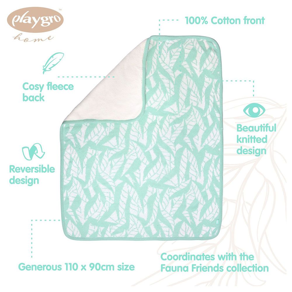 Playgro Home - Fauna Friends Reversible Cot Blanket - 110x90cm