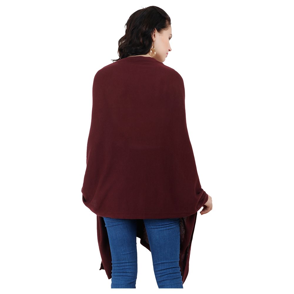 Pluchi - Knitted Nursing Poncho Frida - Maroon