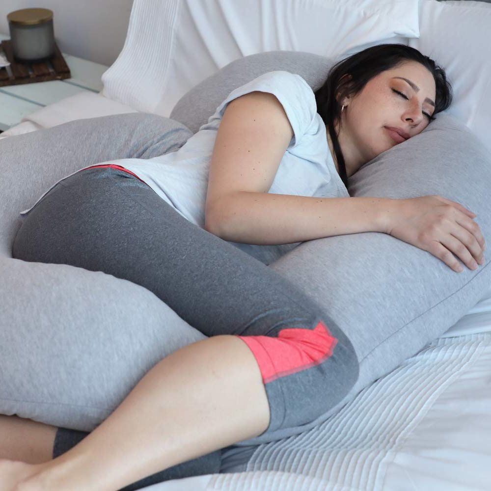 PharMeDoc - The CeeCee C-Shape Pregnancy Pillows Jersey - Grey