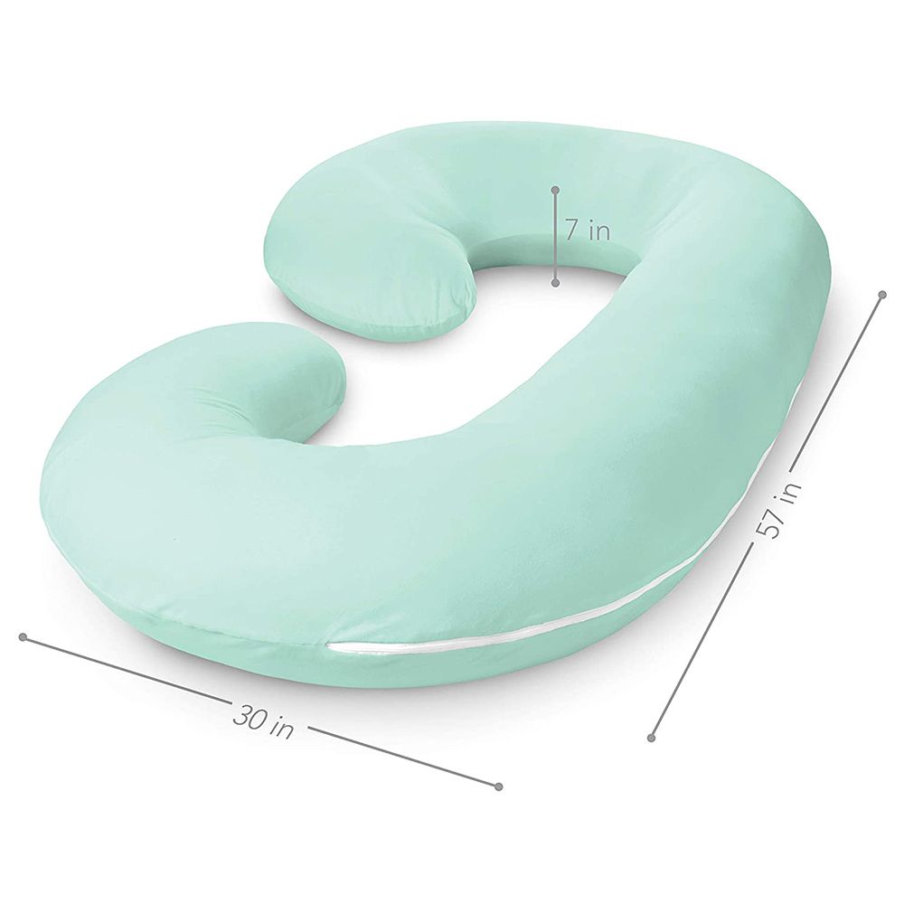 PharMeDoc - The CeeCee C-Shape Pregnancy Pillows, Full Body Maternity Support, Jersey - Mint