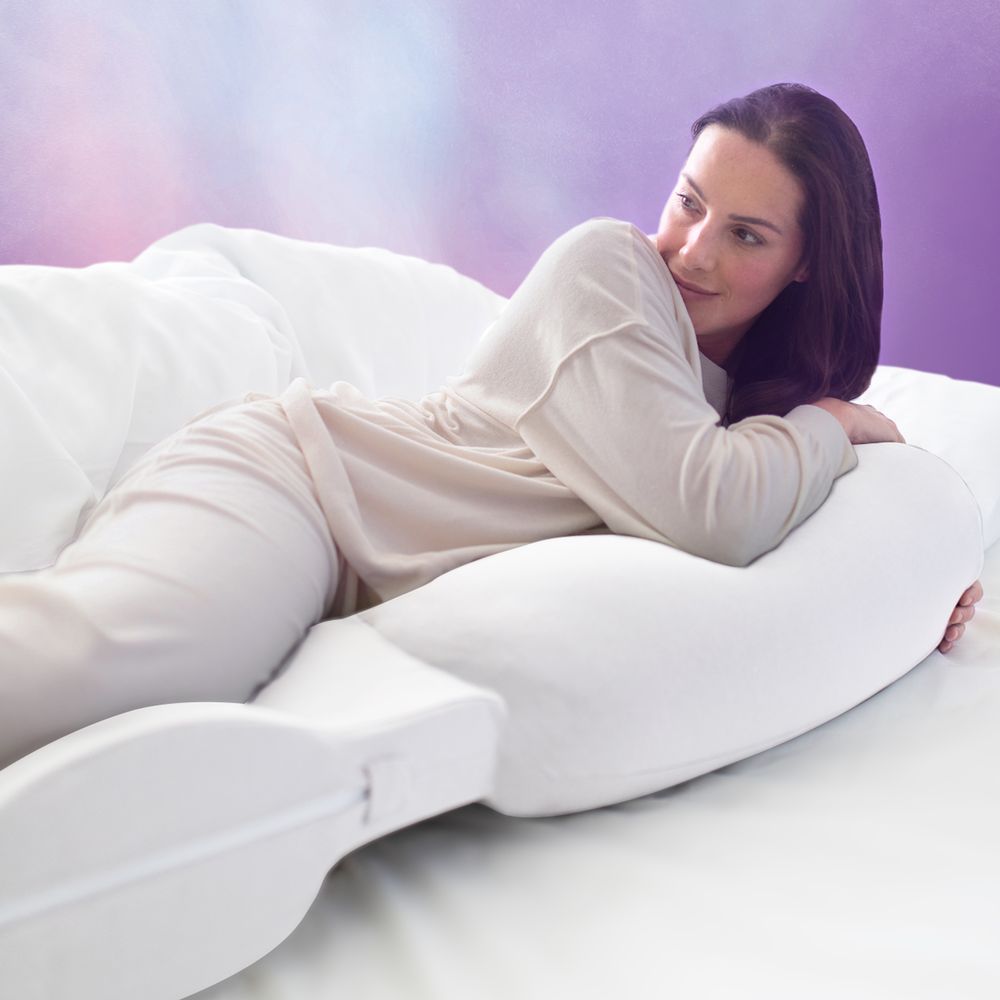 Snuz - Curve Pregnancy Support Pillow W/ Washable Cover - White