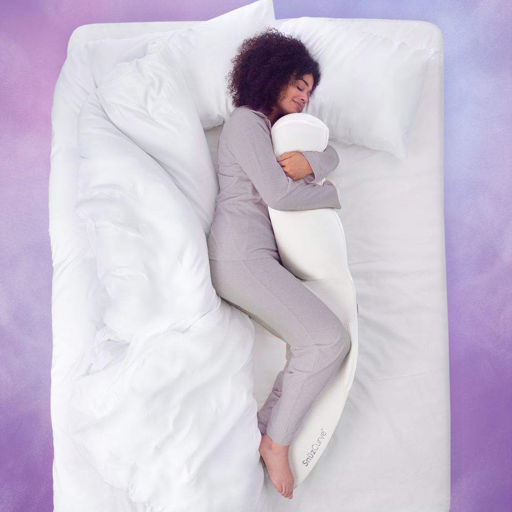 Snuz - Curve Pregnancy Support Pillow W/ Washable Cover - White