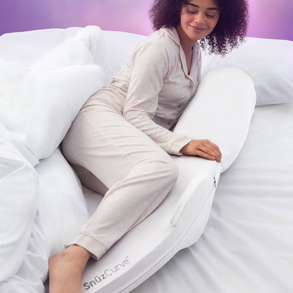 Snuz - Curve Pregnancy Support Pillow W/ Washable Cover - White