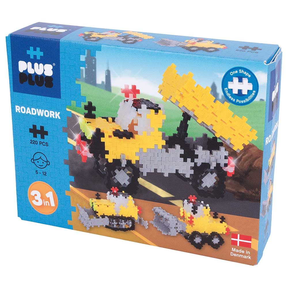 Plus Plus - 3-In-1 Basic Set - Roadwork - 220pcs