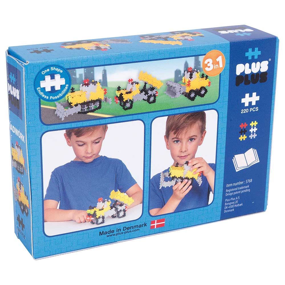 Plus Plus - 3-In-1 Basic Set - Roadwork - 220pcs