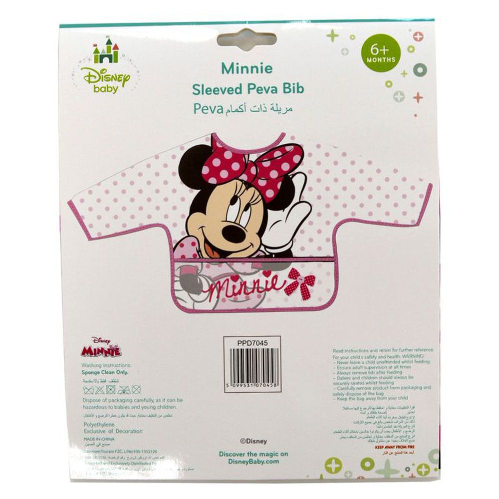 Disney - Minnie Sleeved Bib - Pink