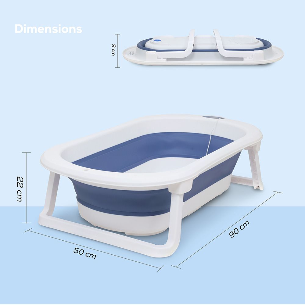 Nurtur - Foldable Baby Bathtub w/ Digital Temperature Display - Blue