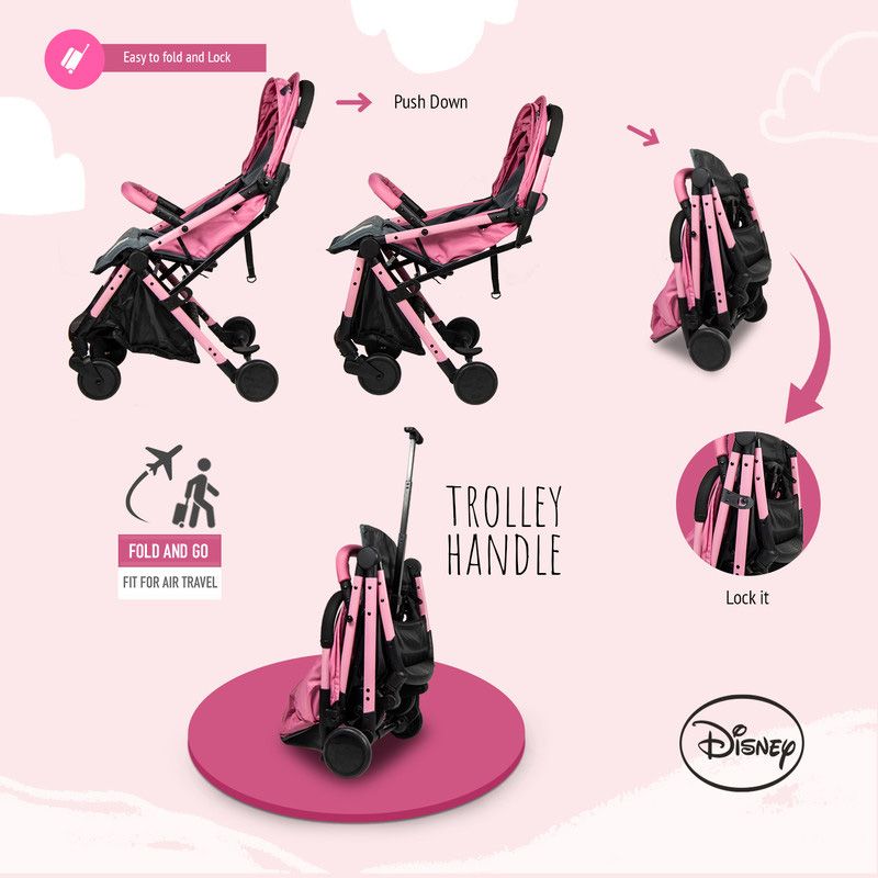 Disney - Minnie Mouse Travel Stroller - Pink