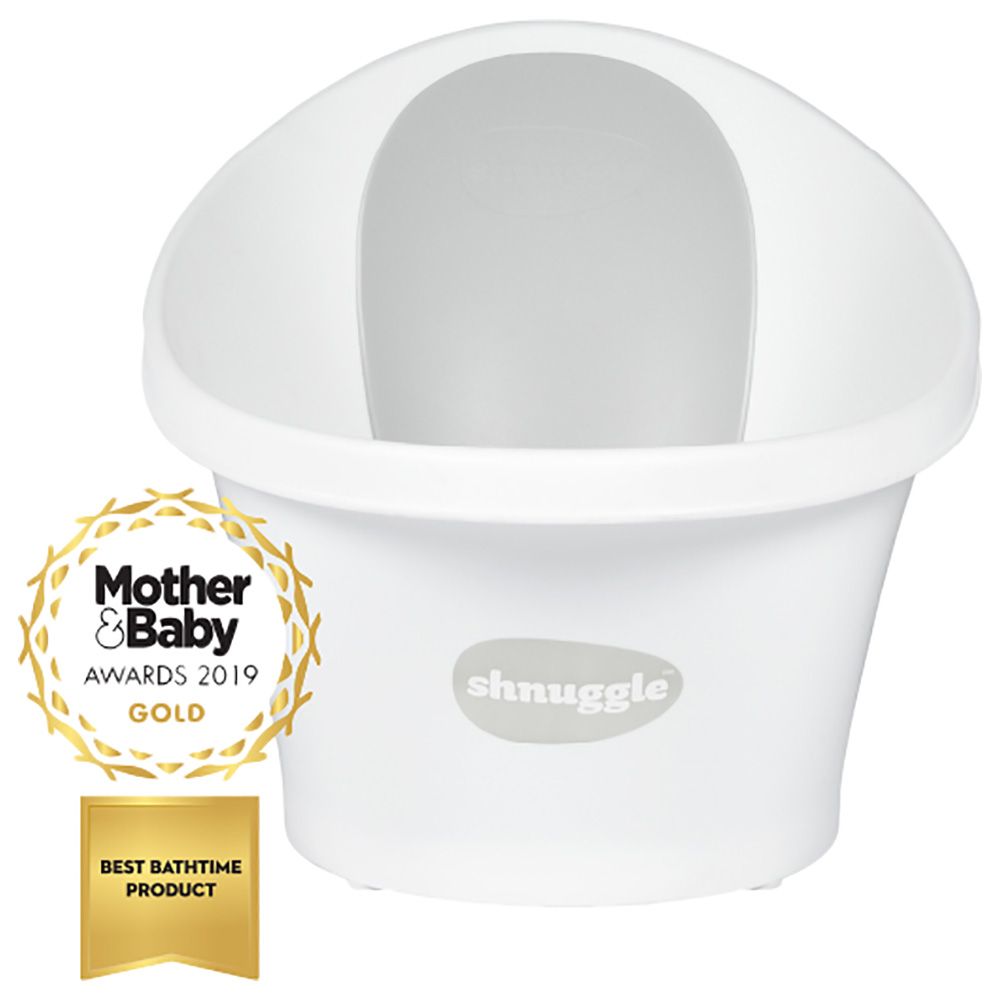 Shnuggle - Baby Bath Tub - White With Grey