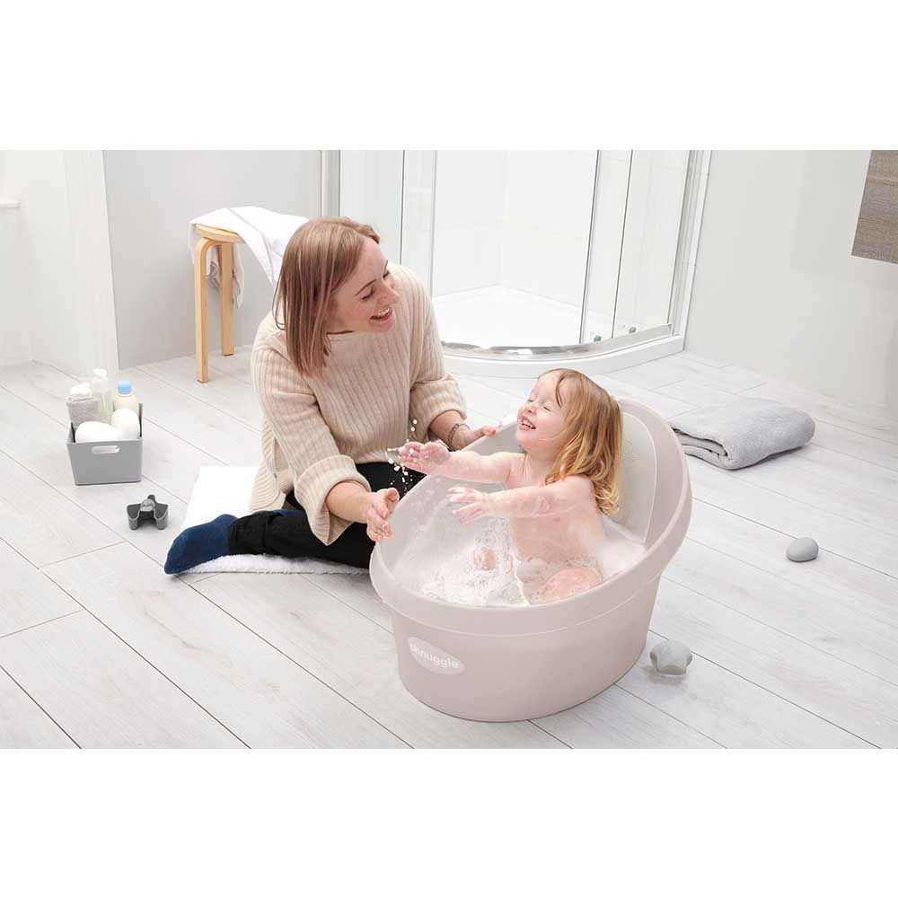 Shnuggle - Toddler Bath Tub W/ Plug & Seat Support - Taupe