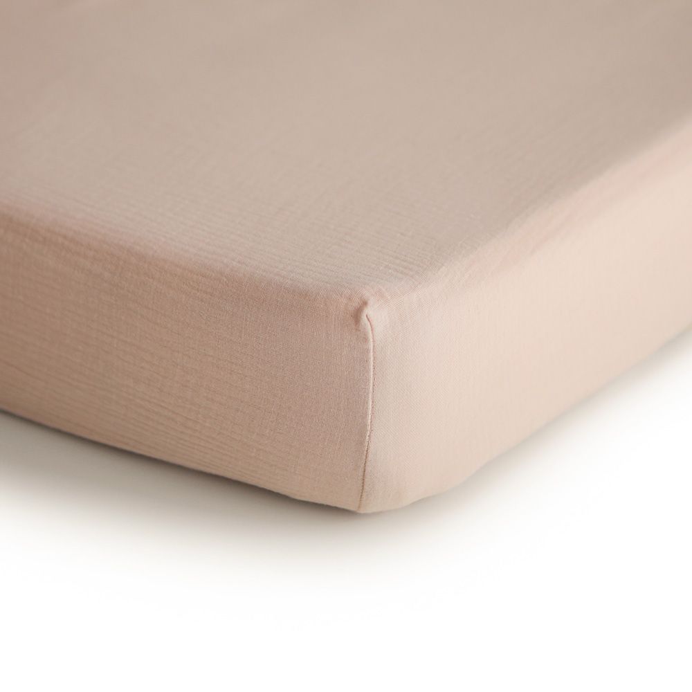 Mushie - Crib Sheet - Medium Blush