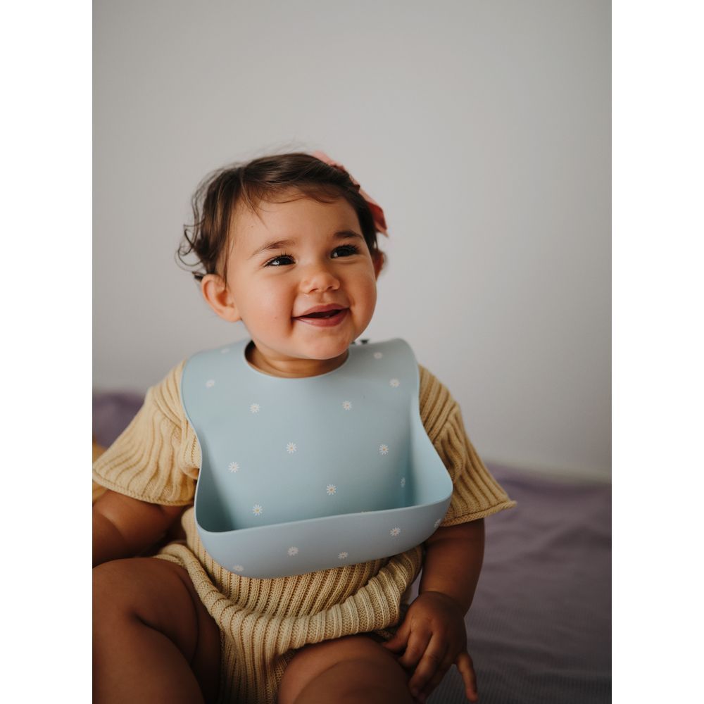 Mushie - Silicone Bib - White Daisy