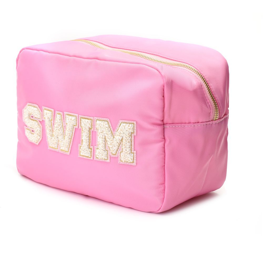 TheHappyTribe - Swim Pouch W/ White Letters - Large - Baby Pink