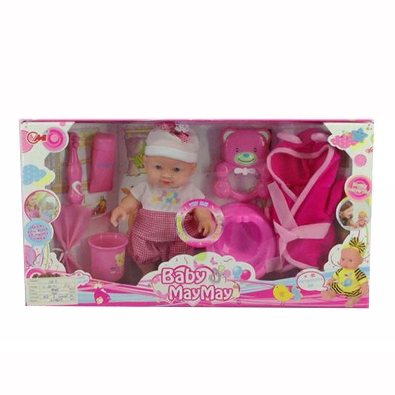 Baby MayMay - Vinyl Doll With 6 Sounds & Bath Set - Pink