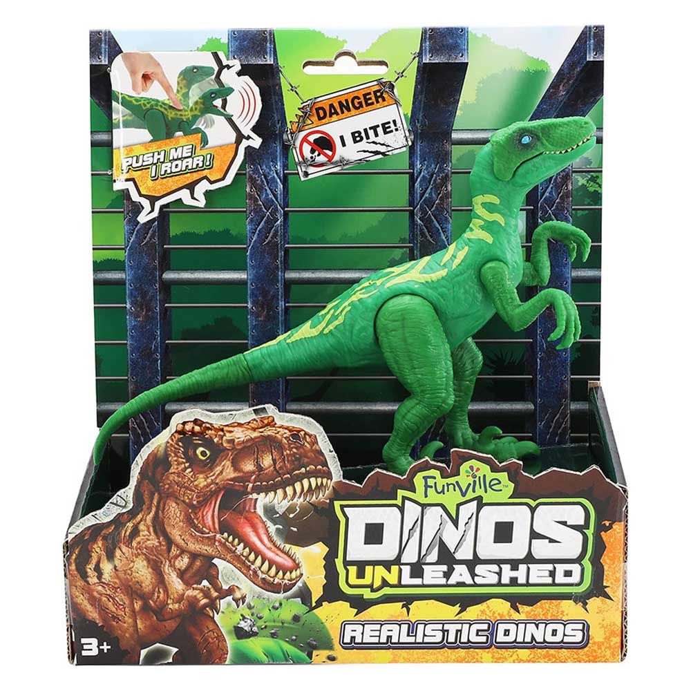 Funville - Realistic Dinos w/ Sounds - Velociraptors - Green