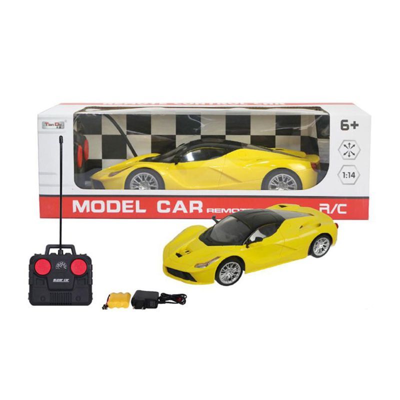 Taindu - 1:14 Ferrari RC Car Normal Controller - Yellow