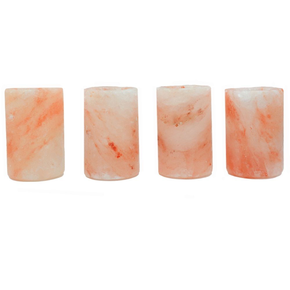 Himalayan Salt - Natural Salt Shooter Glass 4pcs - Pink