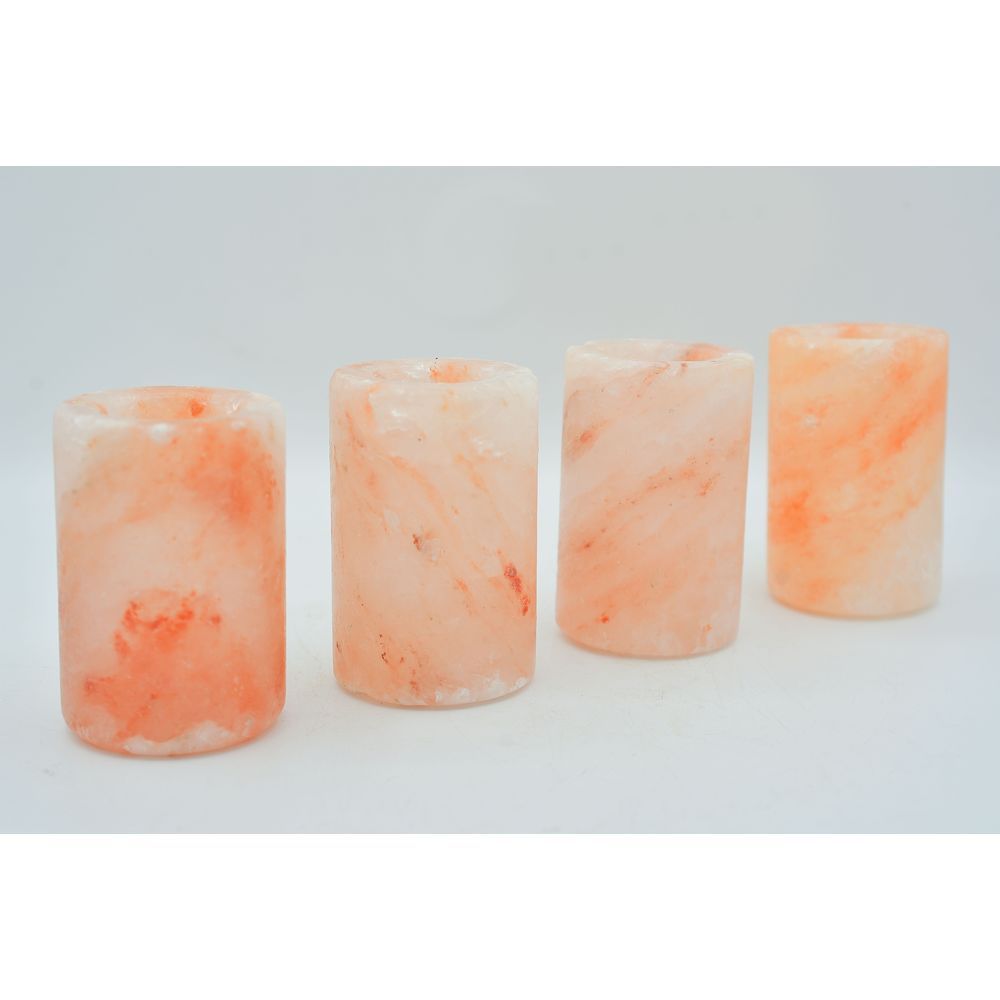 Himalayan Salt - Natural Salt Shooter Glass 4pcs - Pink