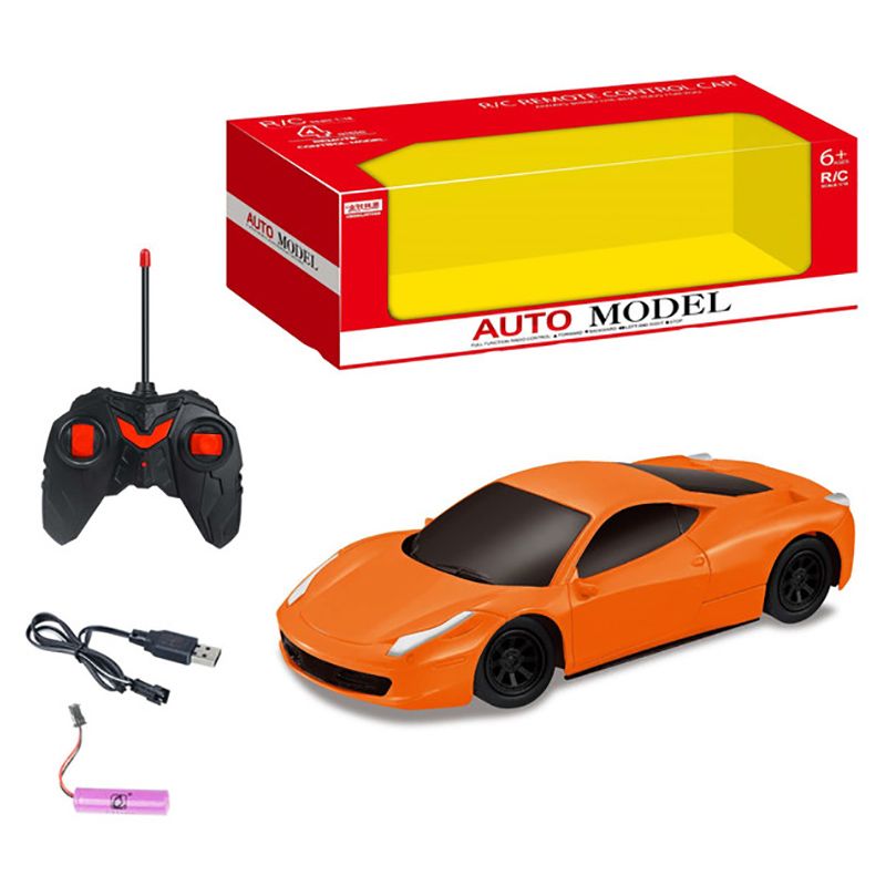 Jinzhilinyuan - 1:18 RC Car W/ Light & Rechargeable - Orange