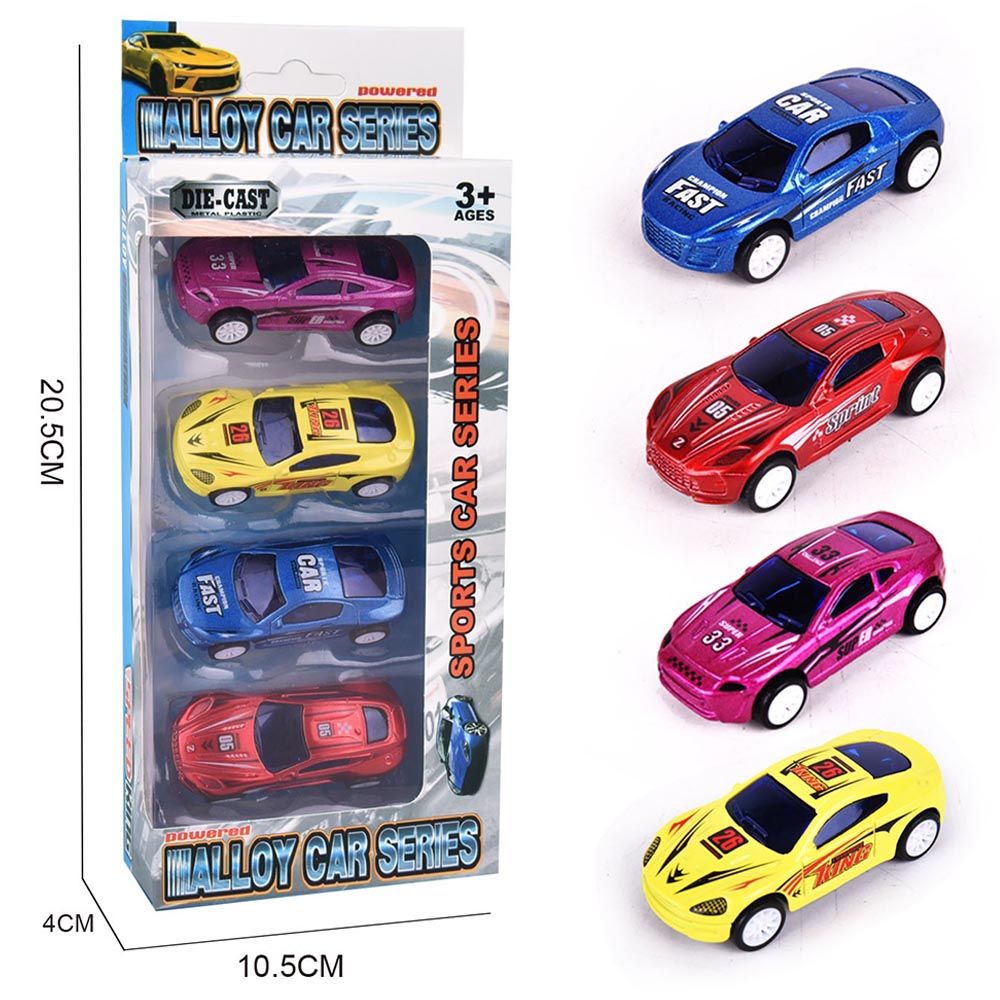 Die Cast Model - Free Way Die Cast Car 4pcs - Assorted