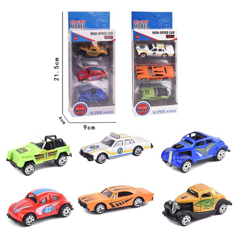 Die Cast Model - Die Cast Free Way Car 3pcs - Assorted 1pc