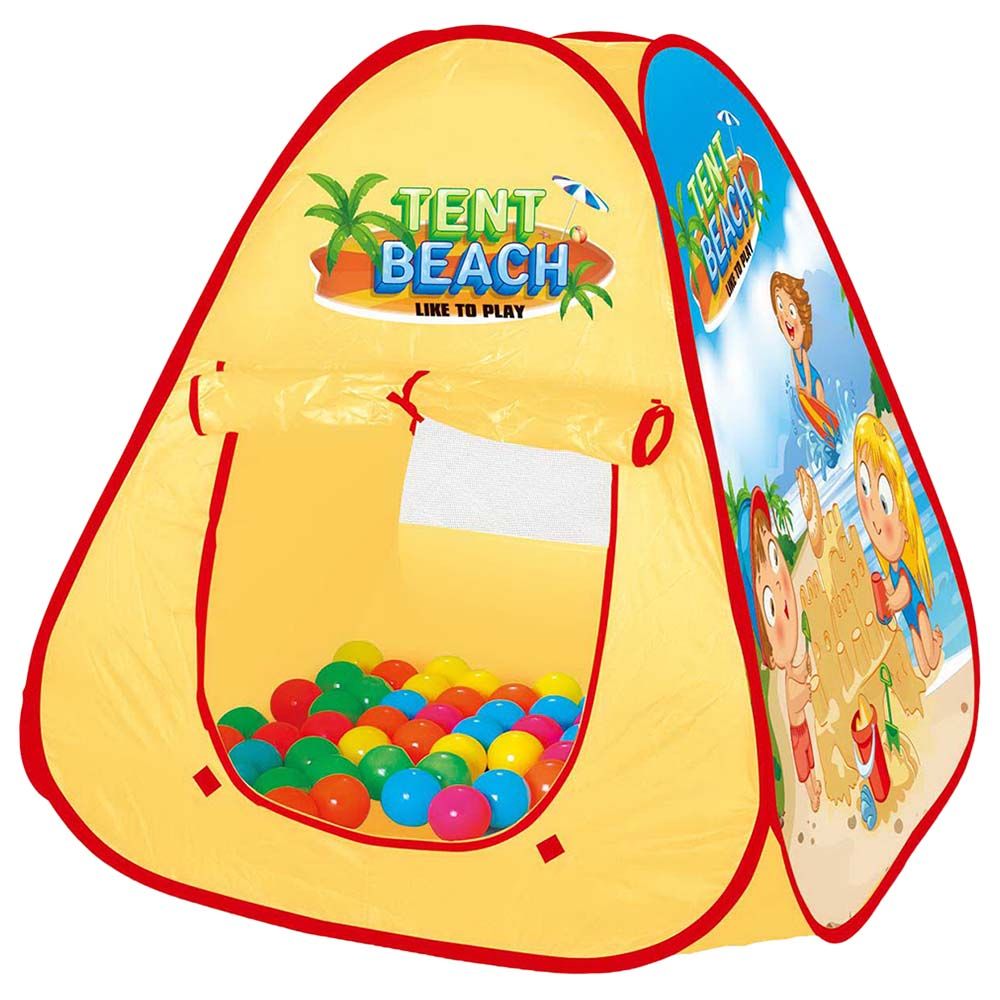 Play Tent Tent With 50pc Balls Yellow