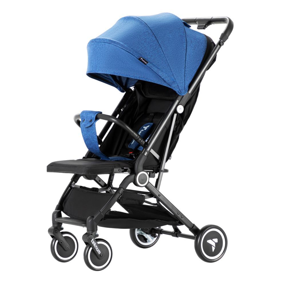 Teknum Travel Cabin Stroller with Coffee Cup Holder - Blue