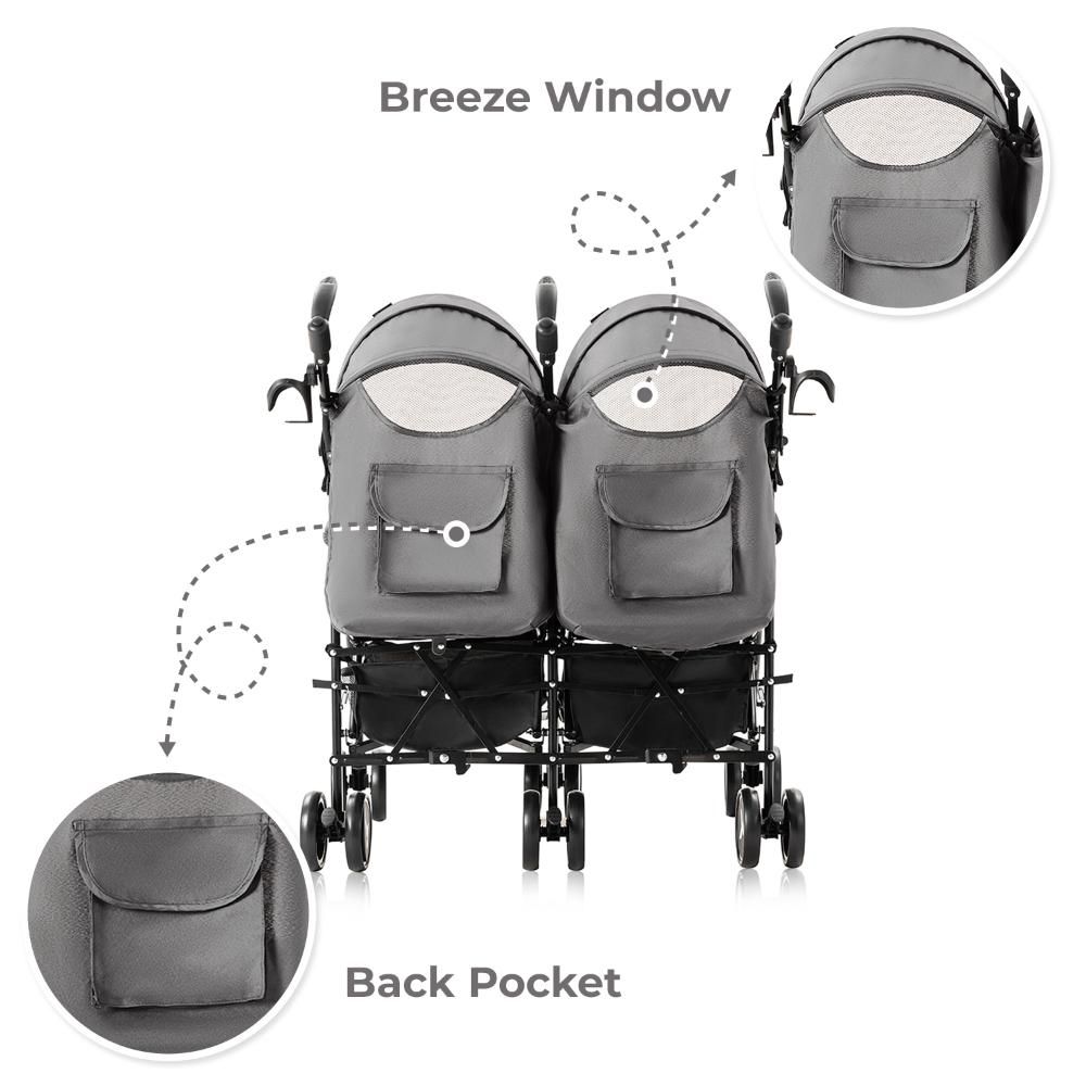 Teknum - Fellow Twin Stroller - Grey