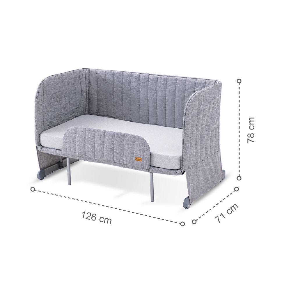 Teknum - All-in-1 Bedside Crib Cot And Sofa Expansion Pack - Grey