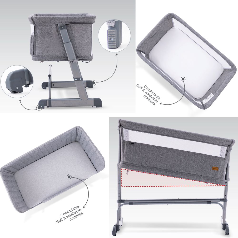 Teknum - All-in-1 Bedside Crib Cot And Sofa Expansion Pack - Grey