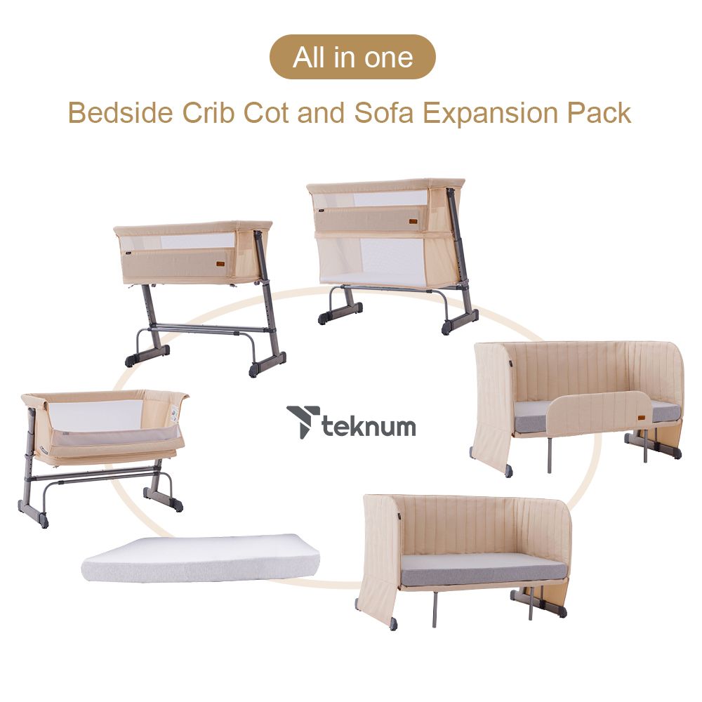 Teknum - All-in-1 Bedside Crib Cot And Sofa Expansion Pack - Ivory