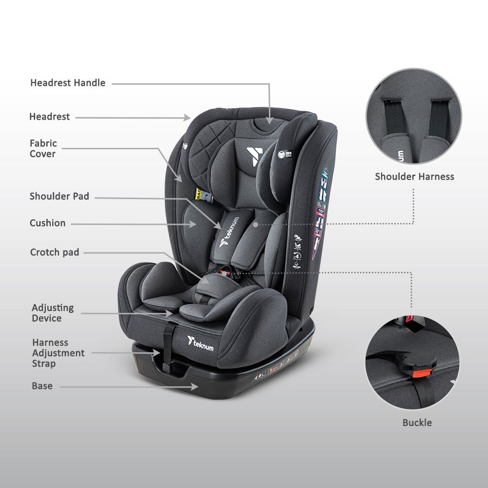 Teknum - Evolve 2 Car Seat - Grey