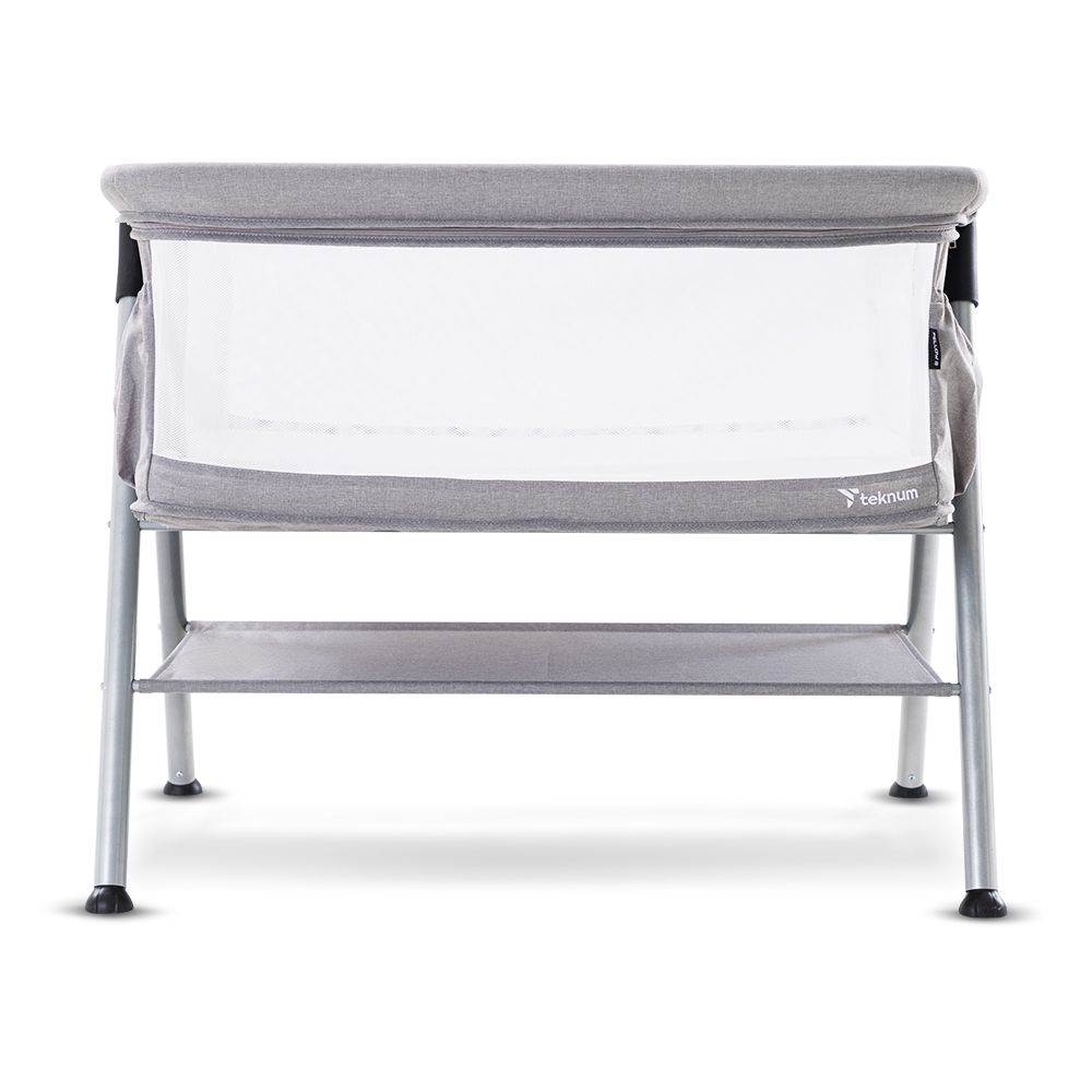 Teknum - Fellow 2 Twin Bedside Crib Bassinet - Grey