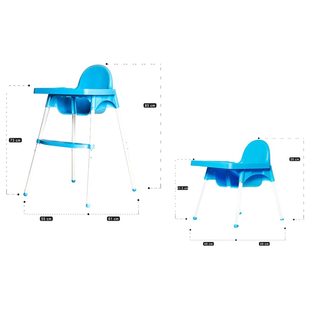 تيكنوم كرسي الطعام للمواليد مع صينية قابلة للإزالة أزرق