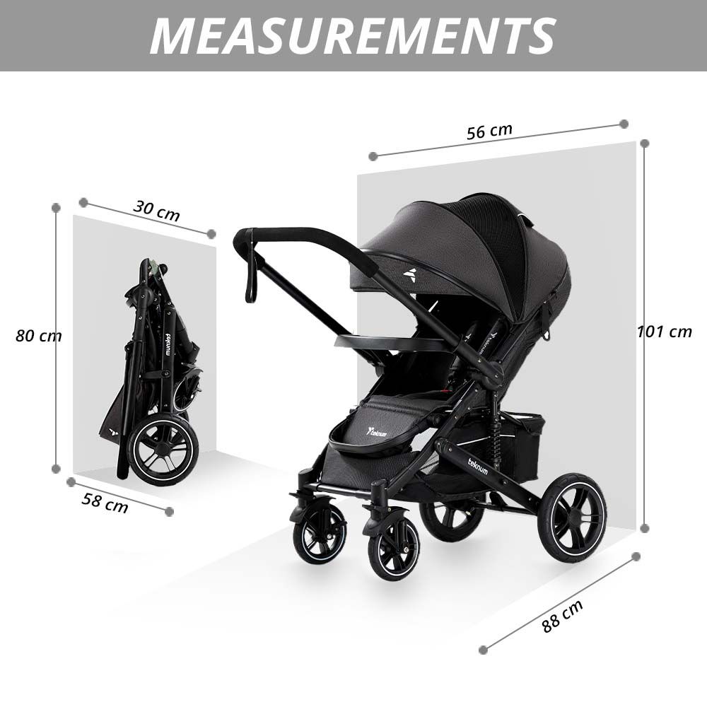 Teknum - Moon Walk - Reversible Stroller - Black