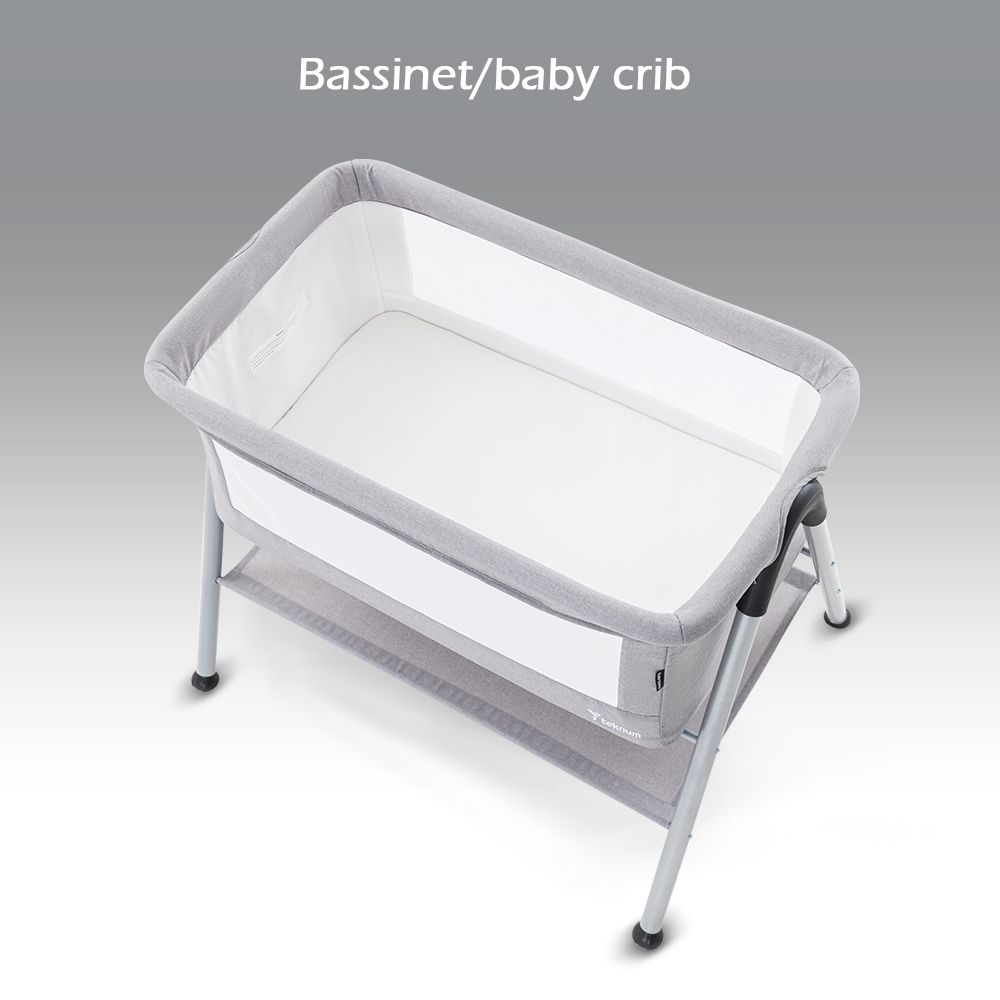 Teknum - Sleepzen 2 Bedside Crib Bassinet - Grey