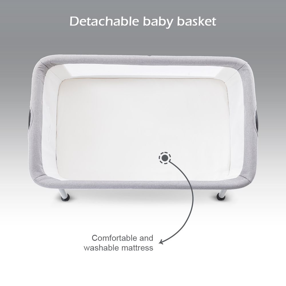 Teknum - Sleepzen 2 Bedside Crib Bassinet - Grey