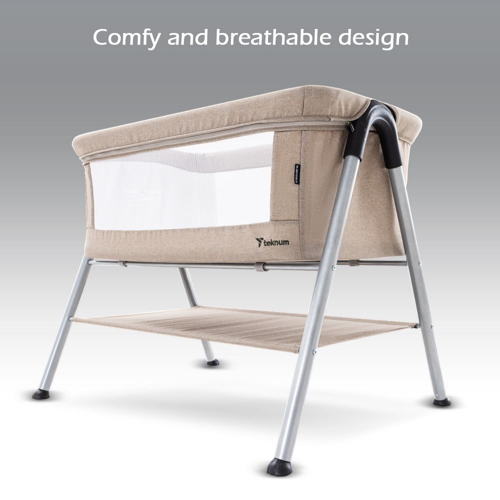 Teknum - Sleepzen 2 Bedside Crib Bassinet - Ivory