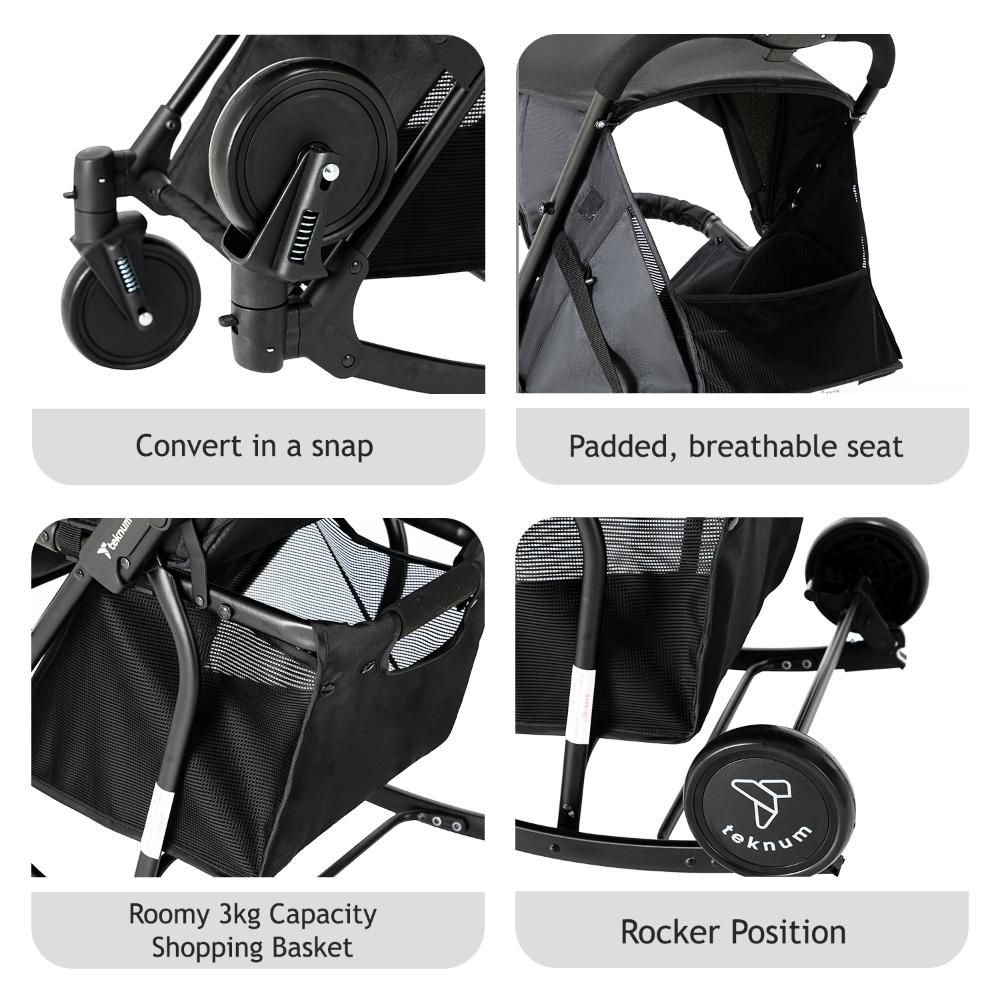 Teknum - 2-in-1 Glide Stroller - Black