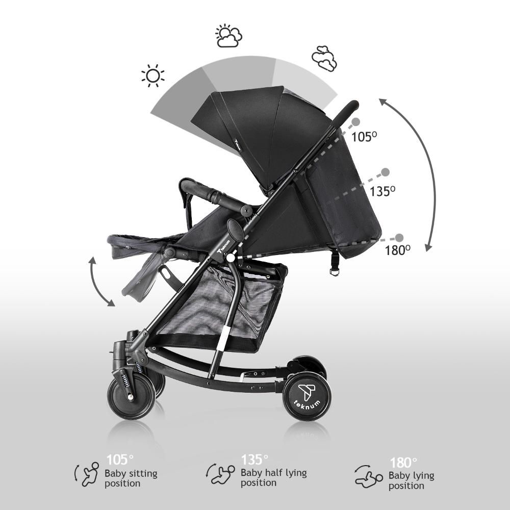 Teknum - 2-in-1 Glide Stroller - Black