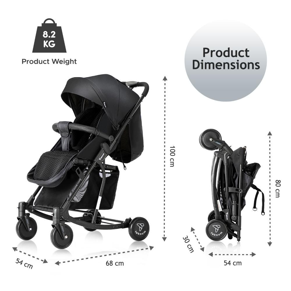 Teknum - 2-in-1 Glide Stroller - Black