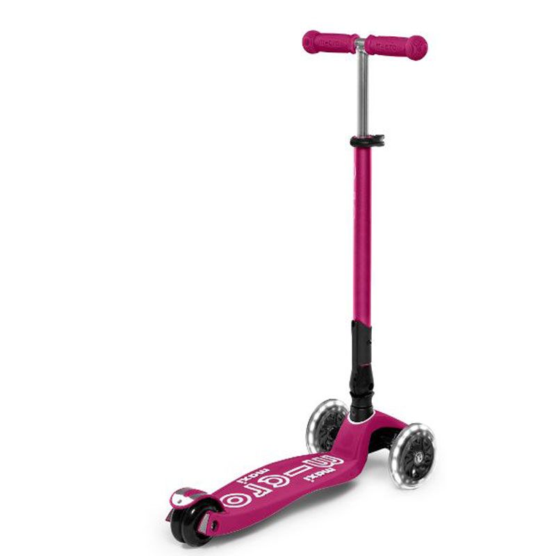 Maxi Micro - Deluxe Foldable Scooter LED - Berry Red