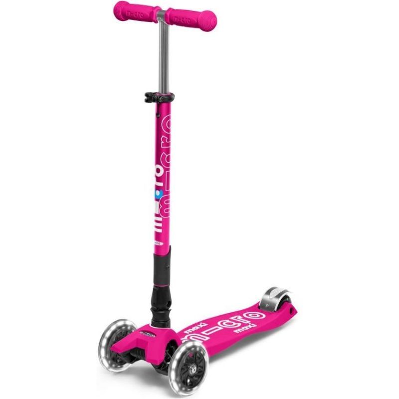 Maxi Micro - Deluxe Foldable Scooter LED - Shocking Pink