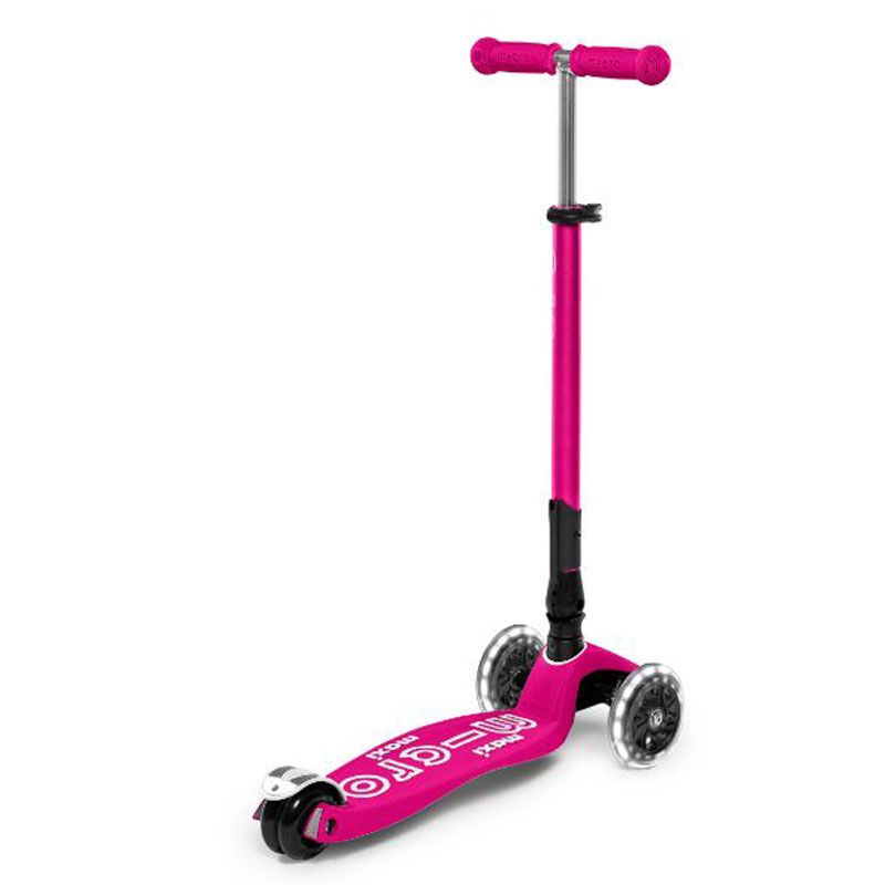 Maxi Micro - Deluxe Foldable Scooter LED - Shocking Pink