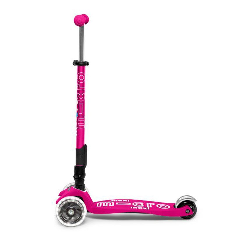 Maxi Micro - Deluxe Foldable Scooter LED - Shocking Pink