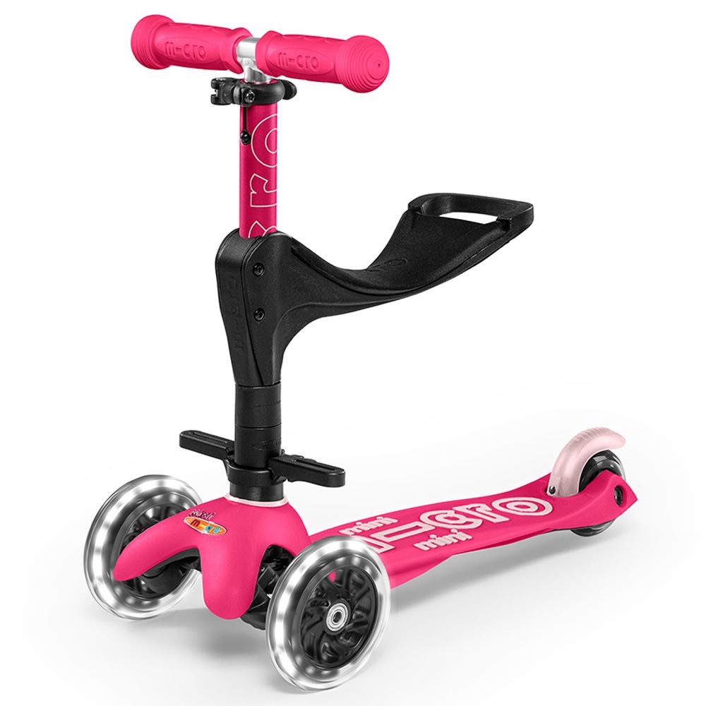 Micro - Kickboard Mini 3-in-1 Deluxe Scooter Plus LED - Pink