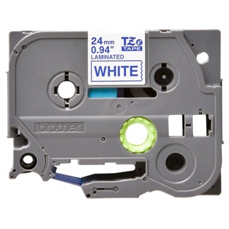 Brother - 24mm Blue On White Laminated Label Tape TZE-253