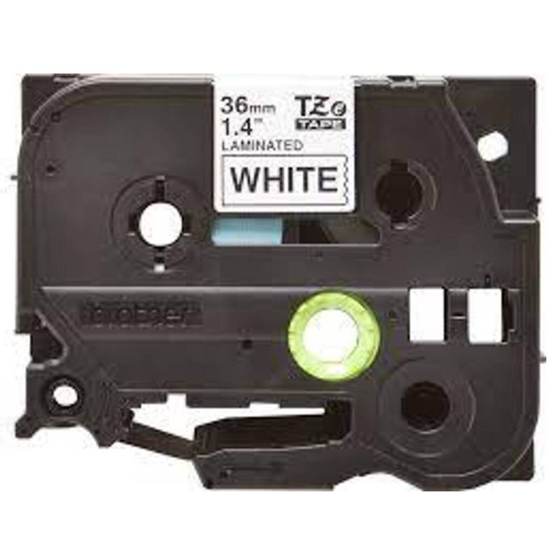 Brother - 36mm Black On White Laminated Label Tape TZE-261